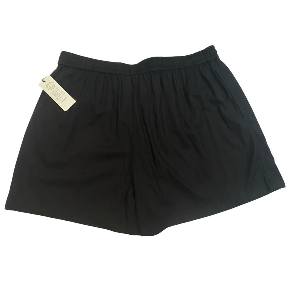 Treasure&Bond Comfort Pull On Linen Blend Drawstring Short Black Size Large NEW - Picture 2 of 8